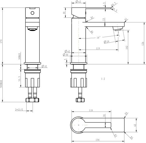 Смеситель для раковины STWORKI Рандерс HWM0501-A01BK в Белой Калитве