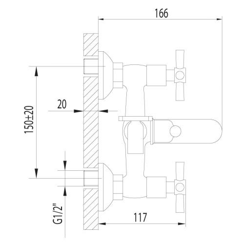 Lemark LM2202C Нео Смеситель для ванны с коротким изливом 350 мм, хром в Белой Калитве